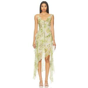 Bec + Bridge Lylou Frill Dress Lemon Paisley Midi - 12/L